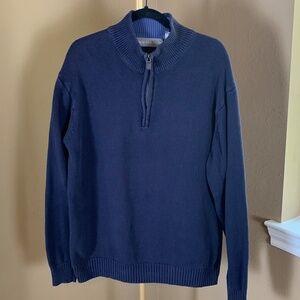 Oscar De La Renta Men’s Half Zip Sweater XXL Navy 100% Cotton Pullover Classic